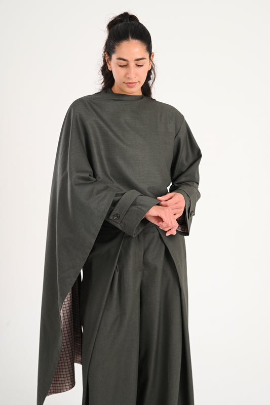 OLIVE CAPE JACKET