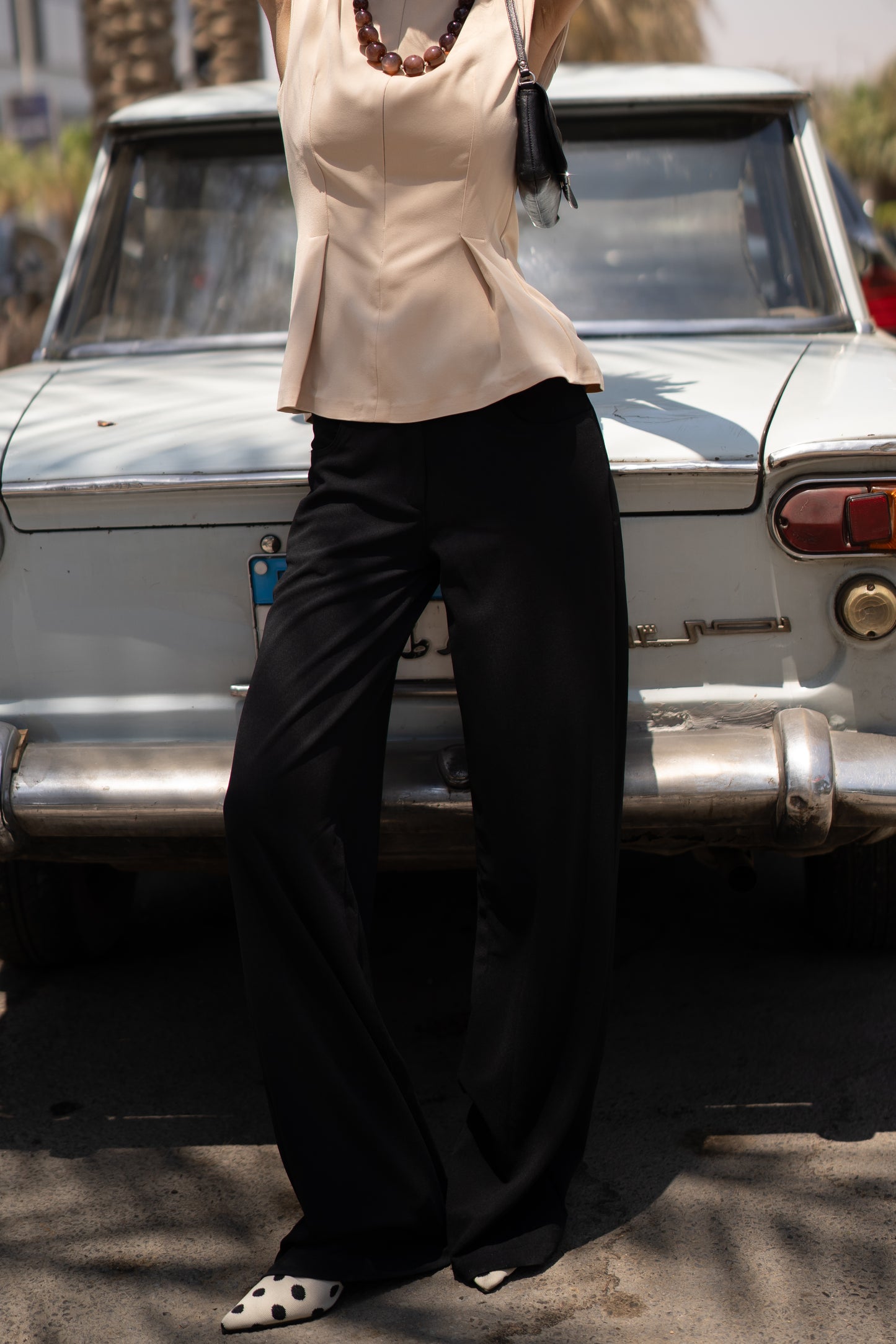 BELTED BLACK TROUSER
